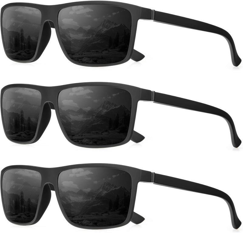 QALLY Store Polarized Sunglasses for Men Rectangular Frame Men's Polarized Sunglasses Sports Sunglasses with UV400 Protection - Image 1